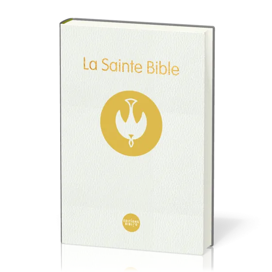 BIBLE COLOMBE RIGIDE BLANCHE TRANCHE OR