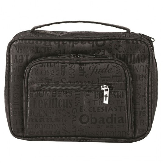 POCHETTE BIBLE LARGE EN JACQUARD NOIR