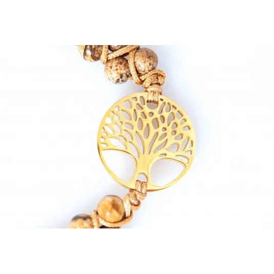 BRACELET PERLES ARTIFICIELLES AVEC PENDENTIF ARBRE DE VIE