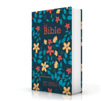 BIBLE SEGOND 21 COMPACTE "PREMIUM STYLE" RIGIDE TOILE MATELASSEE MOTIF FLEURI