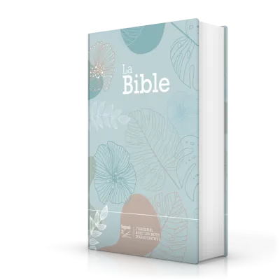BIBLE SEGOND 21 COMPACTE "PREMIUM STYLE" RIGIDE TOILE MATELASSEE MOTIF FEUILLES
