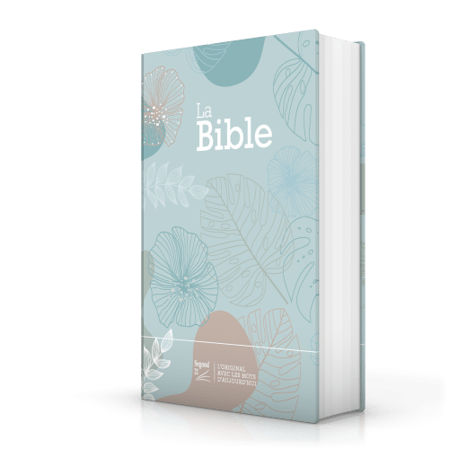 BIBLE SEGOND 21 COMPACTE "PREMIUM STYLE" RIGIDE TOILE MATELASSEE MOTIF FEUILLES