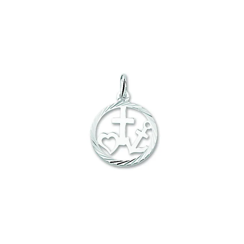 PENDENTIF FOI AMOUR ESPOIR EN ARGENT