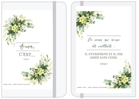 CARNET A6 GREENERY "LE COEUR QUI AIME EST VAILLANT"