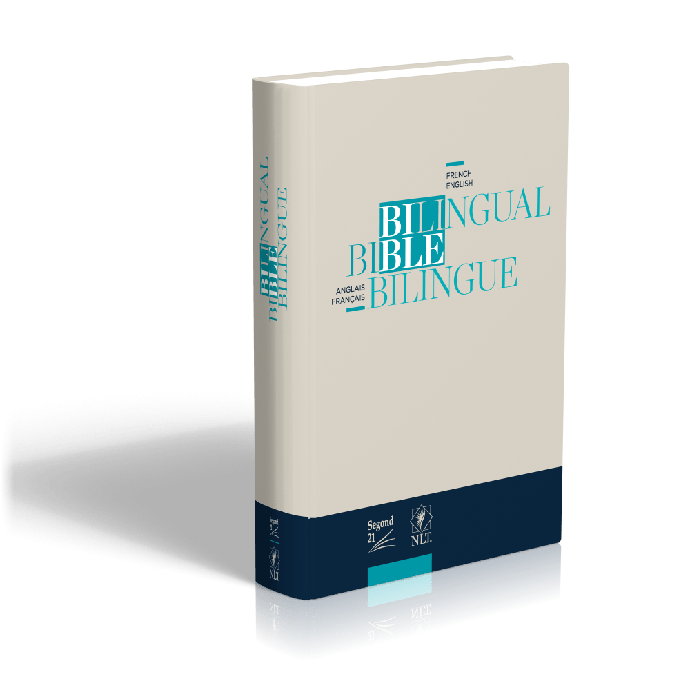 BIBLE BILINGUE FRANCAIS/ANGLAIS - S21/NLT - COUVERTURE RIGIDE BLEU