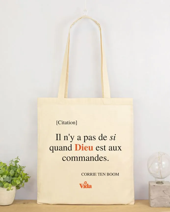 TOTE BAG IL N'Y A PAS DE SI QUAND DIEU EST AUX COMMANDES