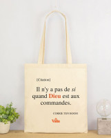 TOTE BAG IL N'Y A PAS DE SI QUAND DIEU EST AUX COMMANDES