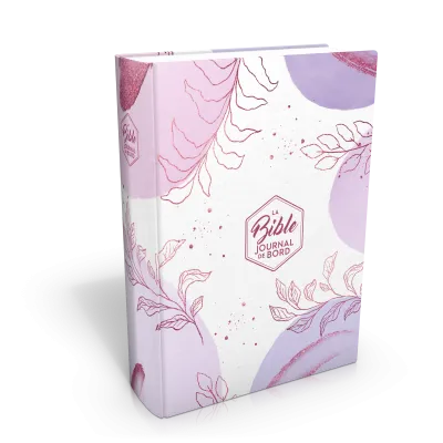 BIBLE SEGOND 21 JOURNAL DE BORD RIGIDE TOILE IMPRIMEE MOTIFS - ROSE VIOLET