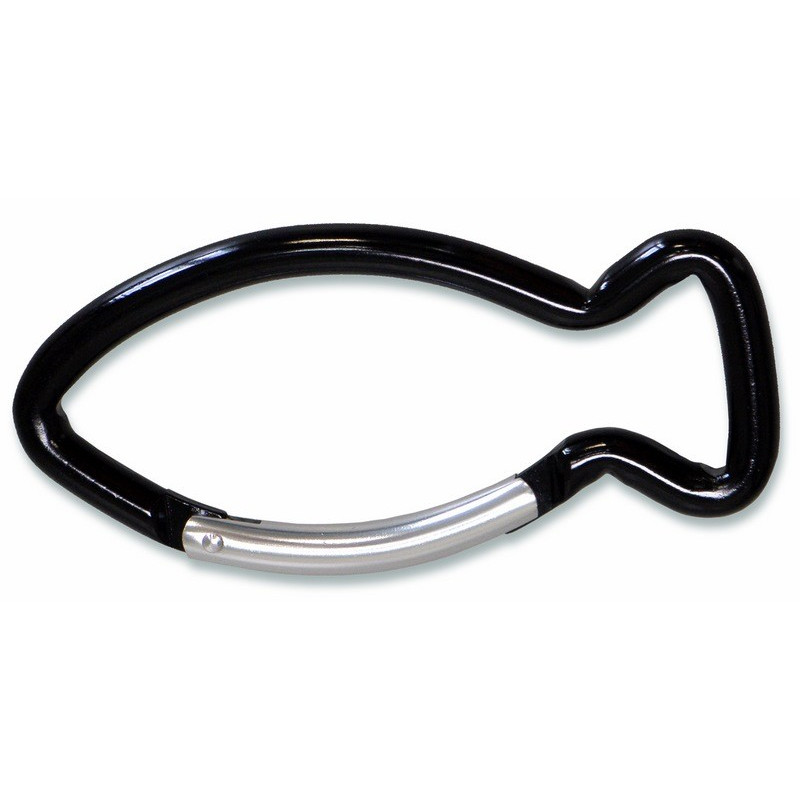 PORTE-CLES MOUSQUETON POISSON NOIR