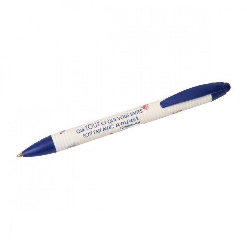 STYLO A BILLE MOTIF FLEURI MOT D'ORDRE 2024