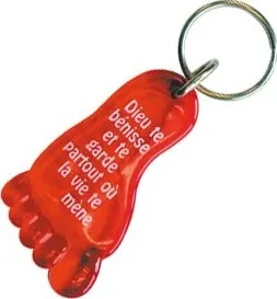 PORTE-CLES PIED ROUGE