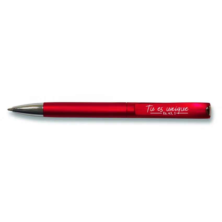 STYLO A BILLE SONJA ROUGE - TU ES UNIQUE (JOSUE 43:1)
