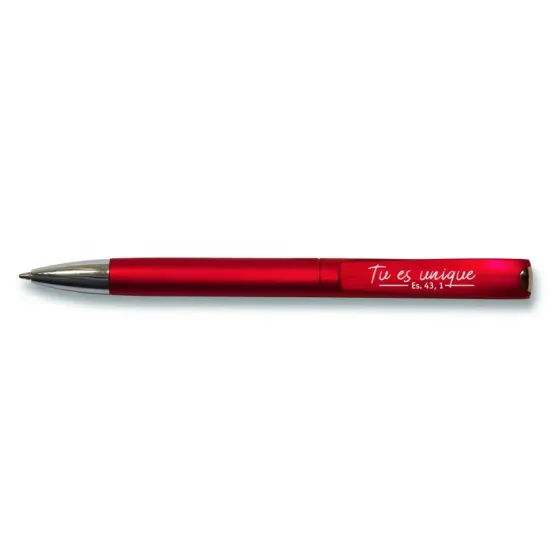 STYLO A BILLE SONJA ROUGE - TU ES UNIQUE (JOSUE 43:1)