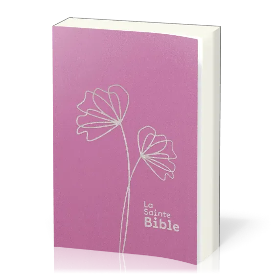 BIBLE SEGOND 1910 GROS CARACTERES SOUPLE VYNILE ROSE 2 RUBANS MARQUE-PAGES
