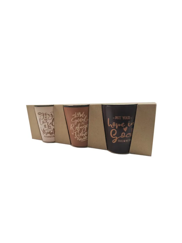 SET DE 3 TASSES NATURE