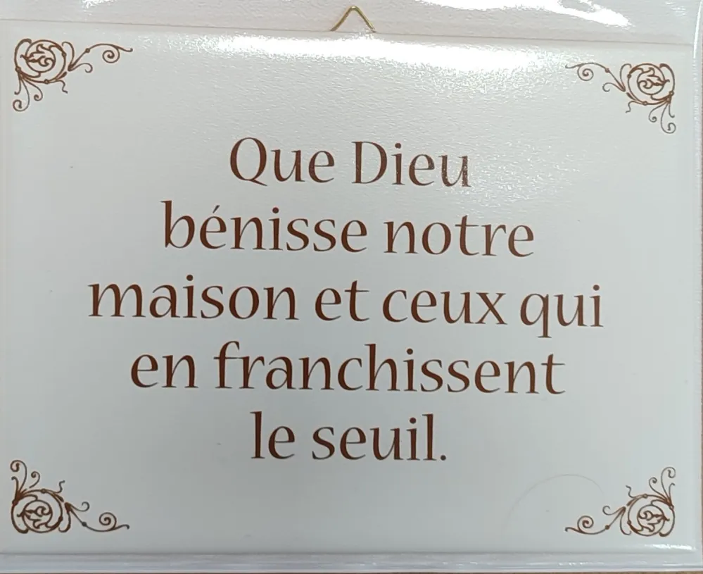 CERAMIQUE SANS CADRE QUE DIEU BENISSE NOTRE MAI.. 20X15