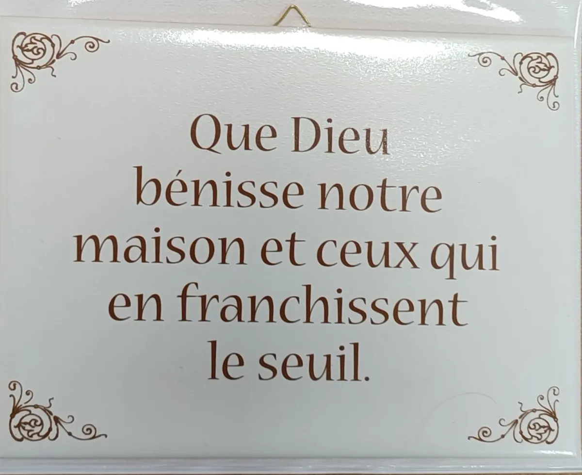 CERAMIQUE SANS CADRE QUE DIEU BENISSE NOTRE MAI.. 20X15