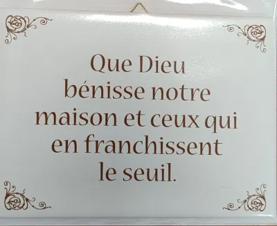 CERAMIQUE SANS CADRE QUE DIEU BENISSE NOTRE MAI.. 20X15