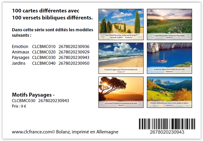 LOT DE 100 MINI-CARTES THEME PAYSAGE