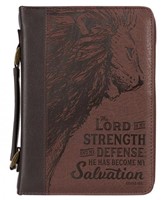 POCHETTE BIBLE LARGE LORD IS MY STRENGTH BRUN