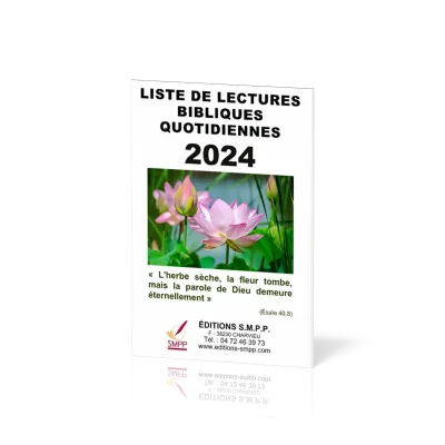 CALENDRIER SMPP LISTE DE LECTURES BIBLIQUES QUOTIDIENNES - BIBLE EN 6 ANS