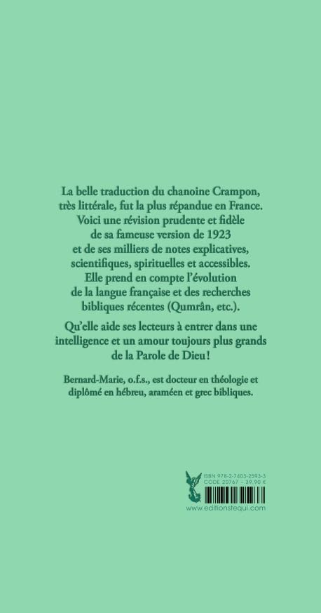 BIBLE CRAMPON 1923 REVISEE 2023 RIGIDE VERTE