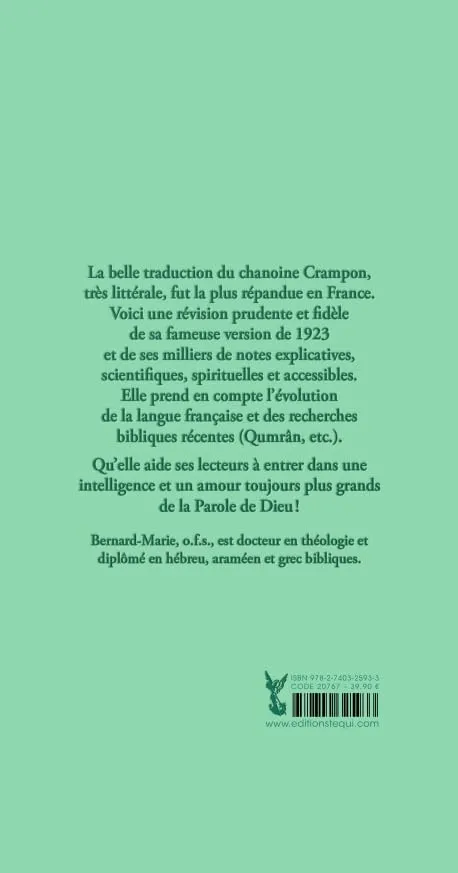 BIBLE CRAMPON 1923 REVISEE 2023 RIGIDE VERTE