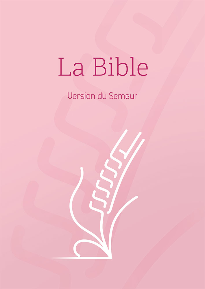 BIBLE SEMEUR 2015 RIGIDE ROSE TRANCHE BLANCHE