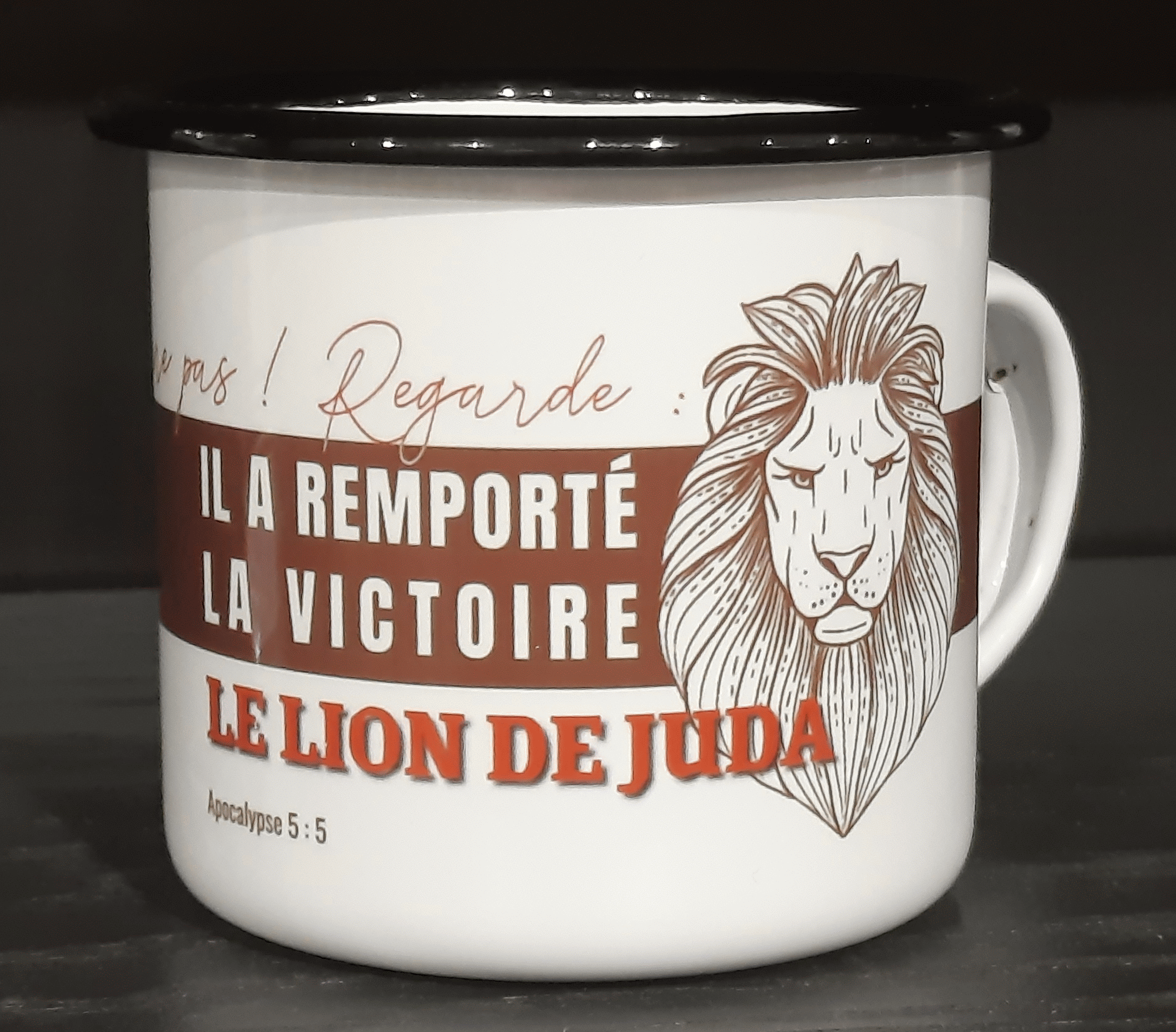 TASSE EMAILLEE - LE LION DE JUDA