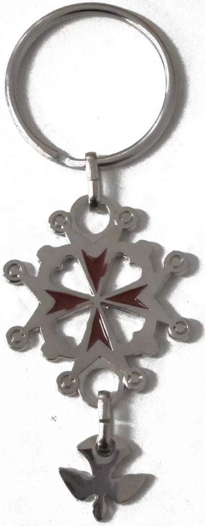 PORTE CLE CROIX HUGUENOTE METAL