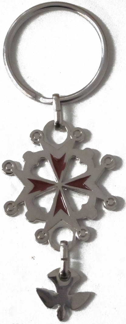 PORTE CLE CROIX HUGUENOTE METAL