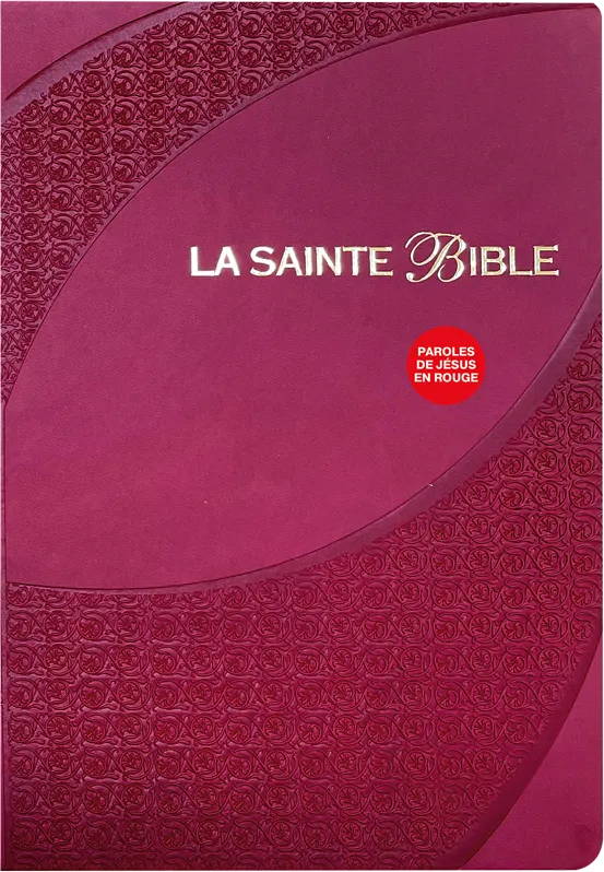 BIBLE SEGOND 1910 SOUPLE SIMILICUIR BORDEAUX TRANCHE OR ONGLETS