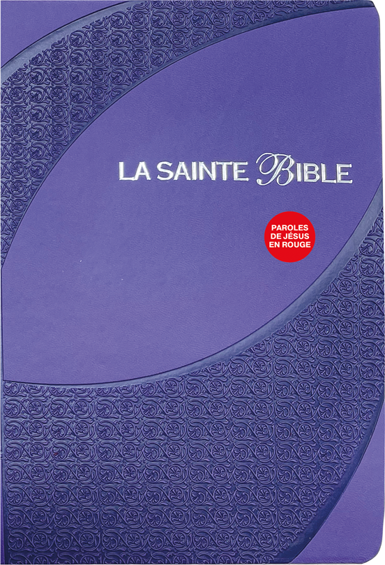 BIBLE SEGOND 1910 SOUPLE SIMILICUIR VIOLETTE TRANCHE ARGENT ONGLETS