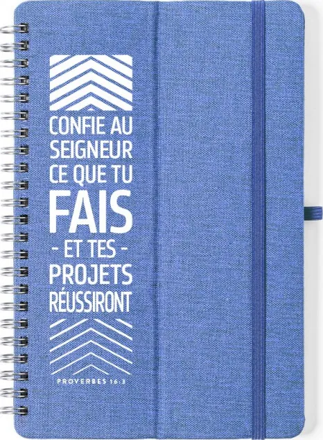 CARNET DE NOTES SUPPORT "CONFIE AU SEIGNEUR CE QUE TU FAIS"