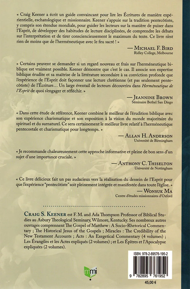 HERMENEUTIQUE DE L'ESPRIT - LIRE LES ECRITURES A LA LUMIERE DE LA PENTECOTE