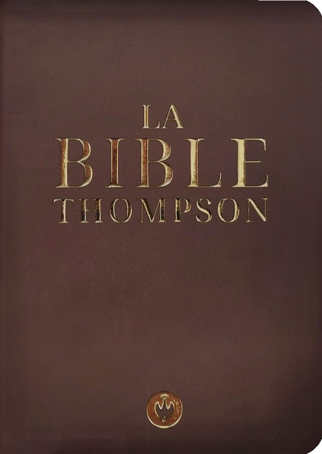 BIBLE COLOMBE THOMPSON SOUPLE LUXE MARRON TR OR ONGLETS
