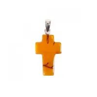 PENDENTIF CROIX EN AMBRE