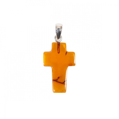 PENDENTIF CROIX EN AMBRE