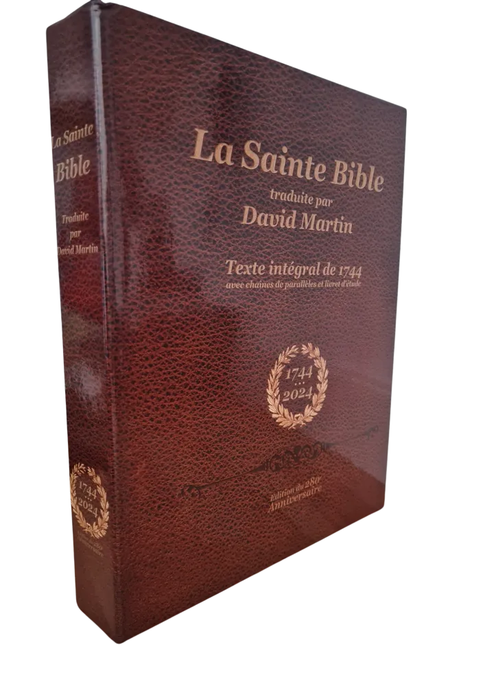 BIBLE MARTIN 1744 RIGIDE AVEC CHAINES DE PARALLELES 280E ANNIVERSAIRE