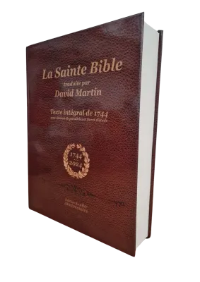 BIBLE MARTIN 1744 RIGIDE AVEC CHAINES DE PARALLELES 280E ANNIVERSAIRE