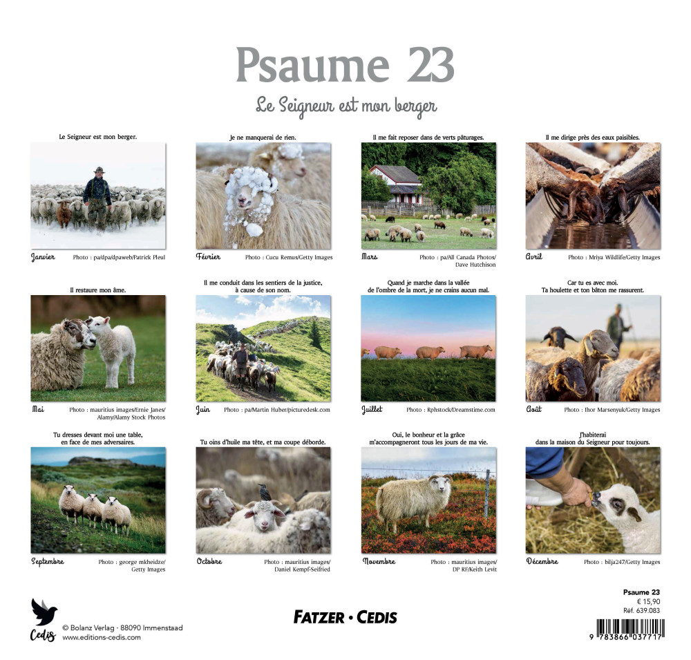 CALENDRIER CED PSAUMES 23 GRAND FORMAT