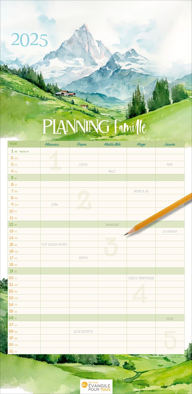 CALENDRIER EPT PLANNING FAMILLE