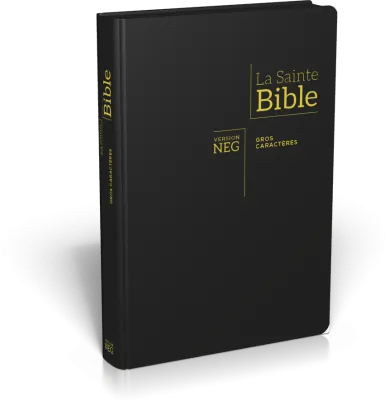 BIBLE NEG GROS CARACTERES SOUPLE FIBROCUIR FERMETURE ECLAIR TR. OR ONGLETS