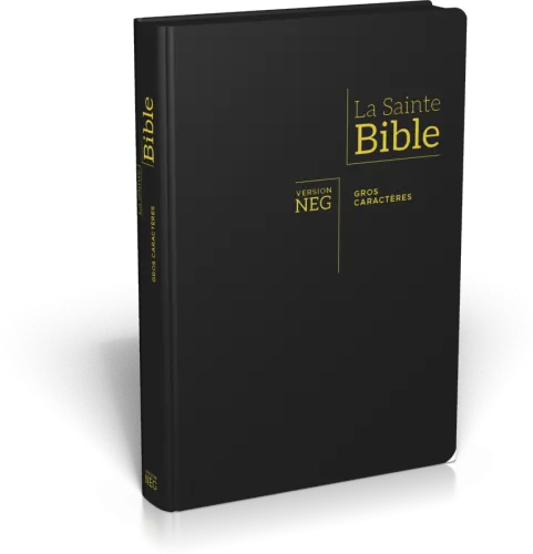 BIBLE NEG GROS CARACTERES SOUPLE FIBROCUIR FERMETURE ECLAIR TR. OR ONGLETS
