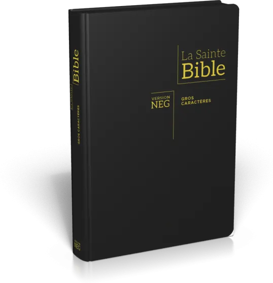 BIBLE NEG GROS CARACTERES SOUPLE FIBROCUIR FERMETURE ECLAIR TR. OR ONGLETS