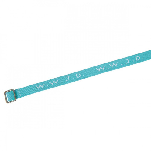 BRACELET TISSE W.W.J.D. BLEU CIEL
