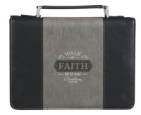 POCHETTE BIBLE LARGE WALK BY FACE BLACK AND GRAY 2 COR 5-7