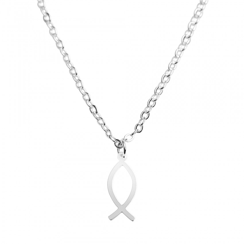 COLLIER ICHTHUS ACIER INOXYDABLE ACIER