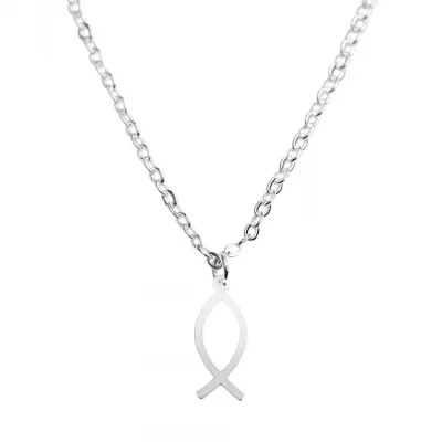 COLLIER ICHTHUS ACIER INOXYDABLE ACIER