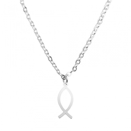 COLLIER ICHTHUS ACIER INOXYDABLE ACIER